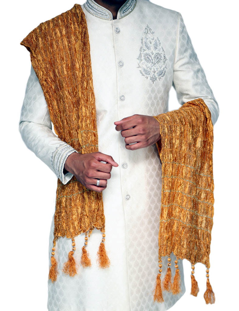 Gold Sherwani Scarf - 133