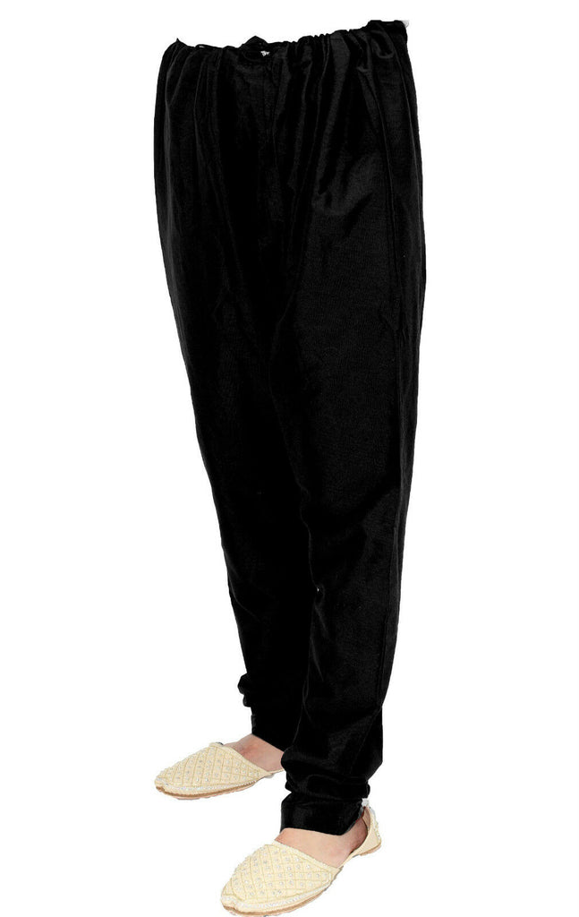 Black Churidar Trousers Pyjama for Sherwani - Kurta