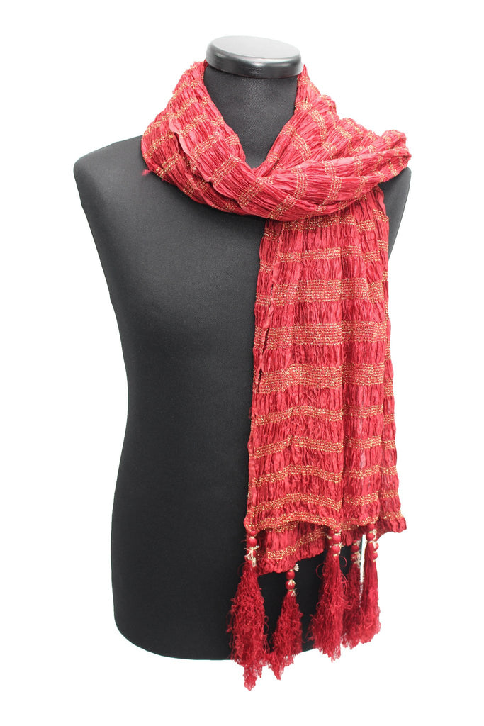 Red & Gold Sherwani Scarf - Sherwani King -