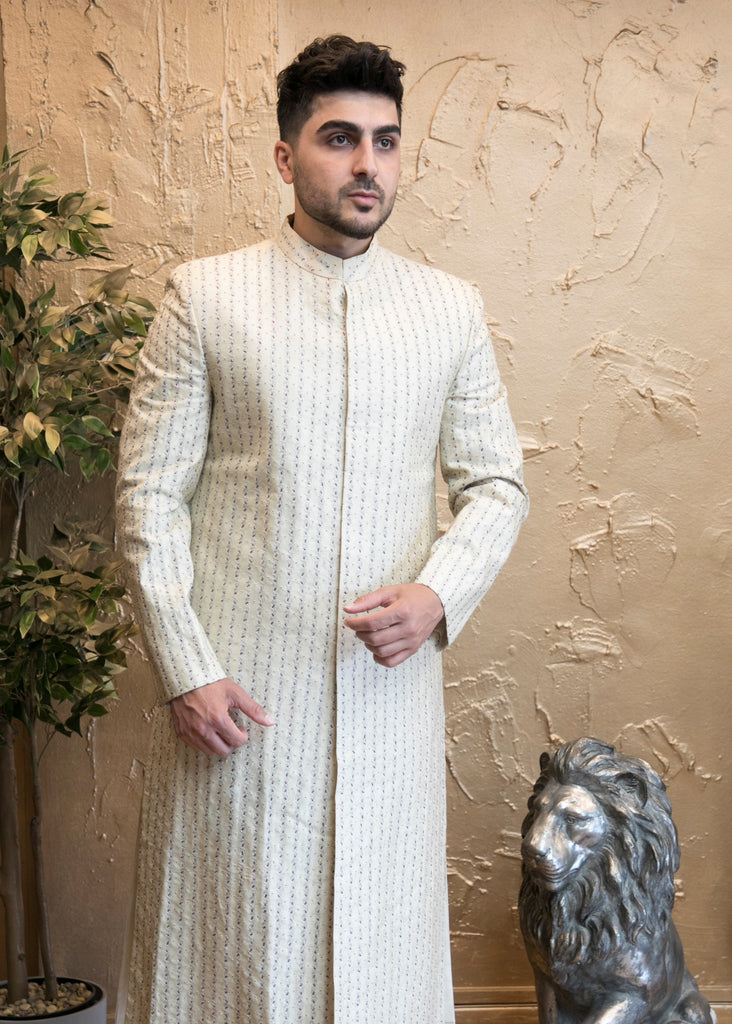 Off-white fully Embroidered Indian sherwani