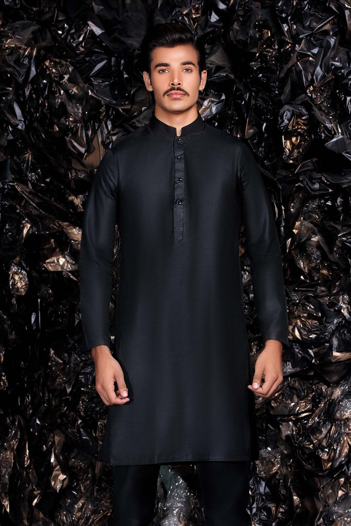 Black Kurta with Trousers Indian - Pakistani Suit