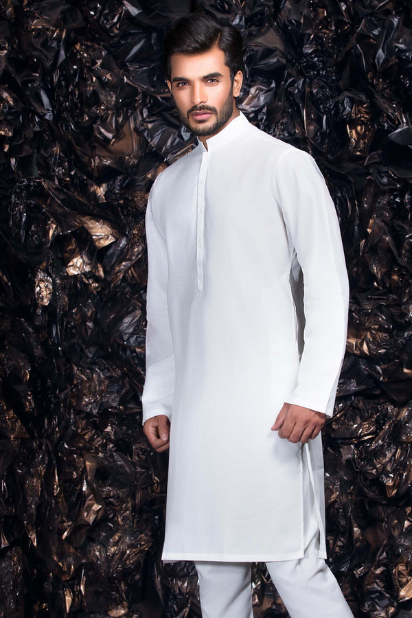 White Kurta with Trousers Bollywood Indian Mens Suit