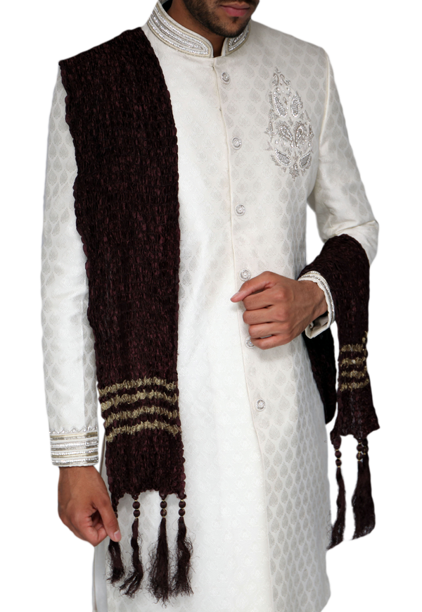 Purple and Gold Stripe Scarf