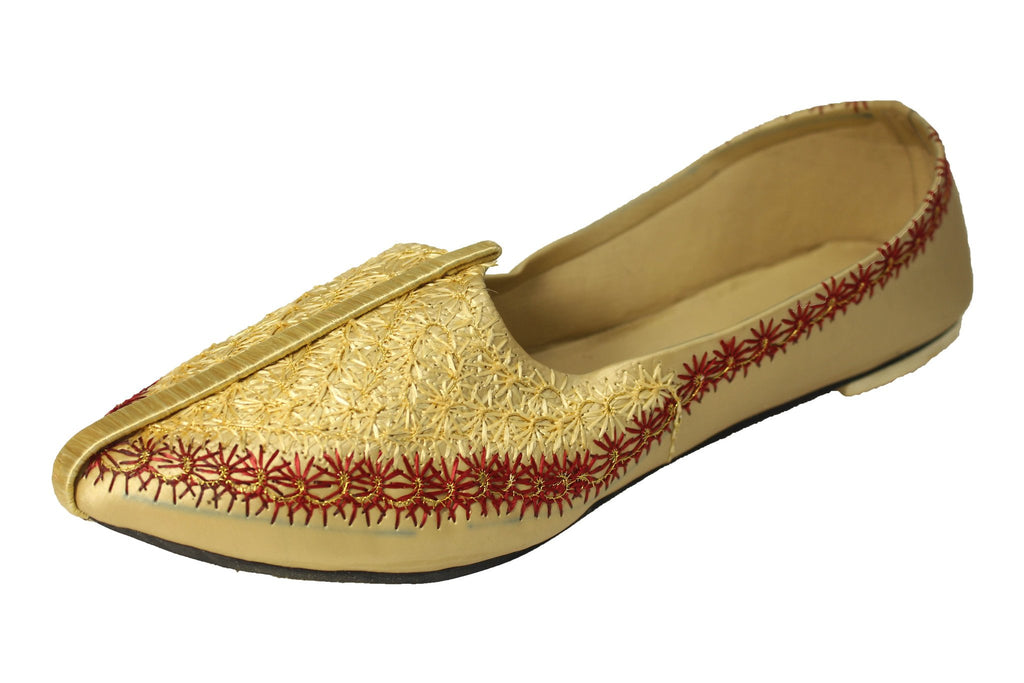 Gumia- Gold Mojri Khussa Shoes - Sherwani King - - 1