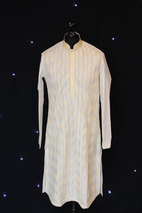 Gold Patterned Indian Kurta