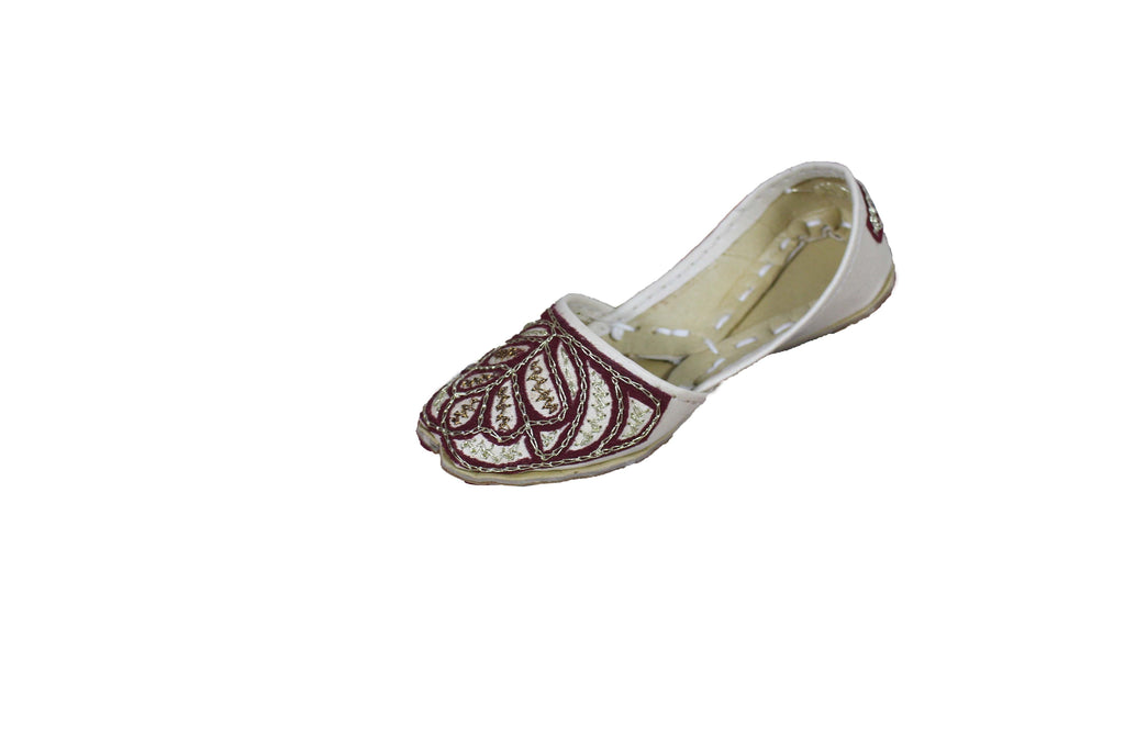 Boys Cream Mojari Khussa Shoe with Gold and Copper Embroidery - 6