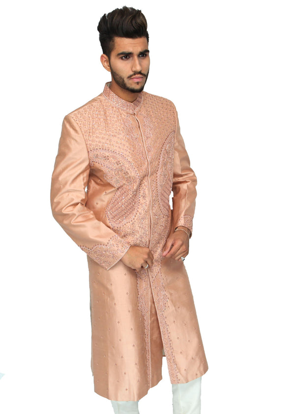 Nude Sherwani with Embrodiery