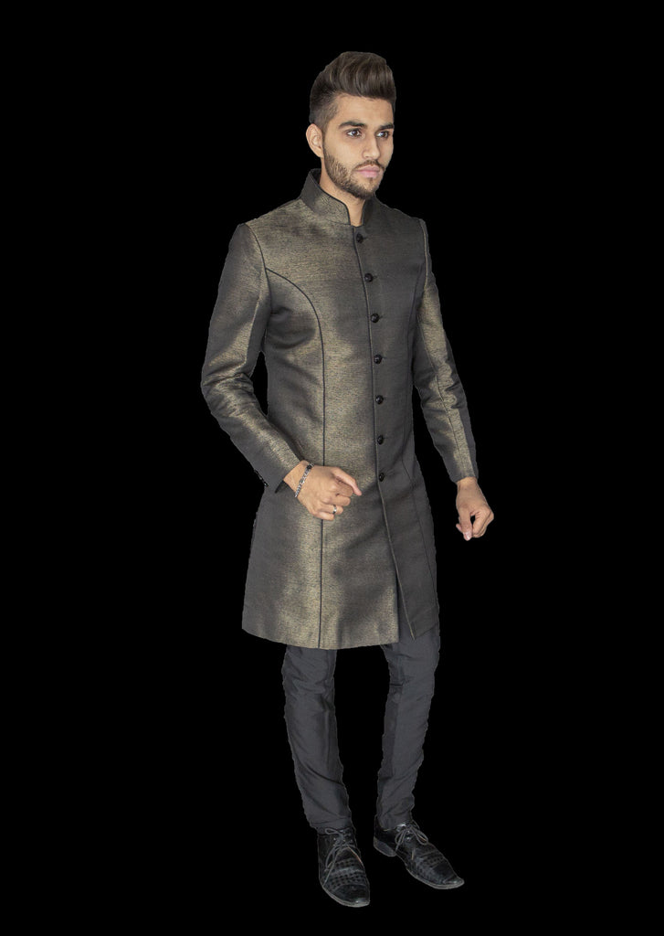 Authentic Gold and Black Fusion Sherwani