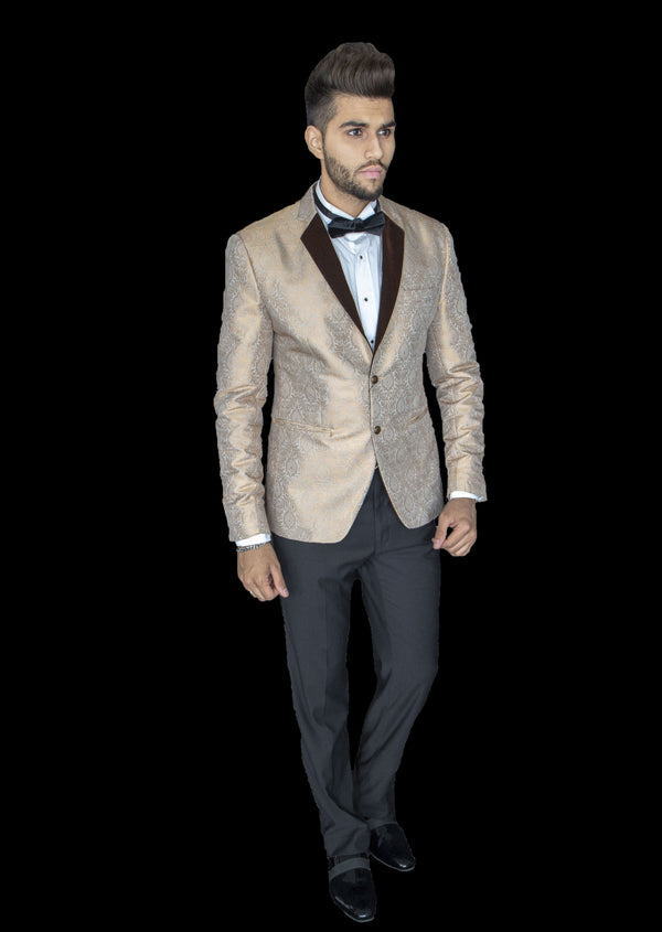Champagne Gold Brocade Blazer