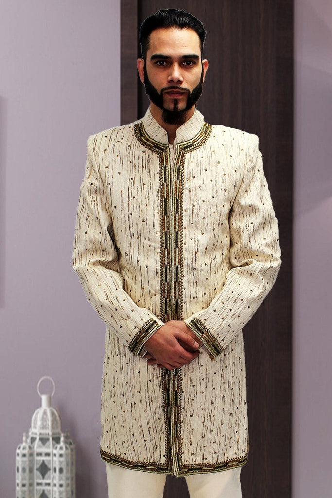 Cedar Embroidered Woolen Sherwani