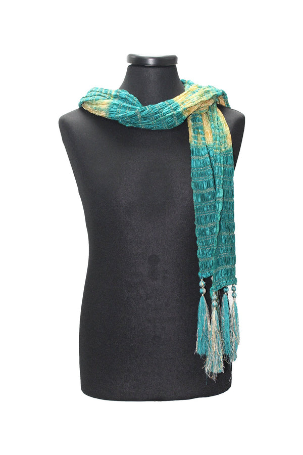 Sea Green and Gold Sherwani Scarf 40