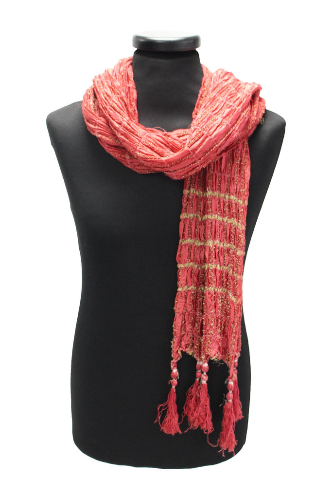 Coral and Gold Sherwani Scarf 66