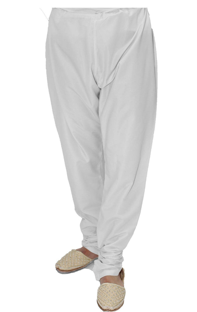 White Churidar Trousers Pyjama for Sherwani - Kurta