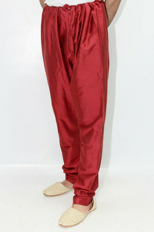 Red Churidar Trousers Pyjama for Sherwani - Kurta